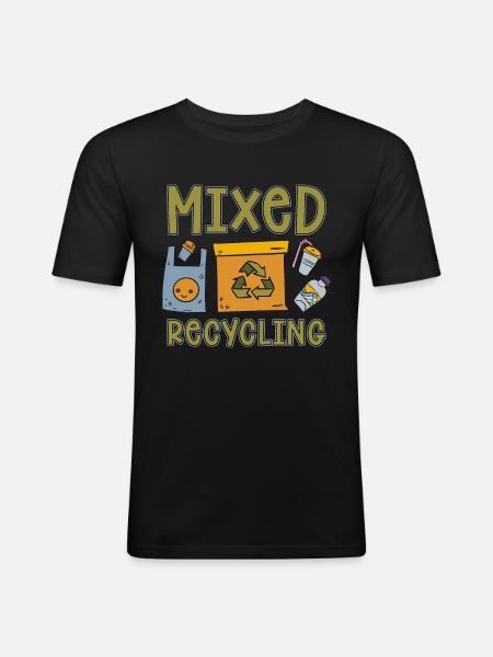 Recycling Mixed Recycling Reuse Go Green Recycler - Men's Slim Fit T-Shirt - black