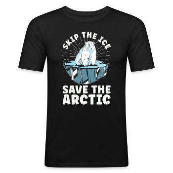 Global Warming Skip The Ice Environment Awareness - Men's Slim Fit T-Shirt - black - Front - Nik (191cm)