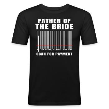 Père de l’escan nuptial pour paiement - T-shirt près du corps Homme - noir - Devant - Nik (191cm)