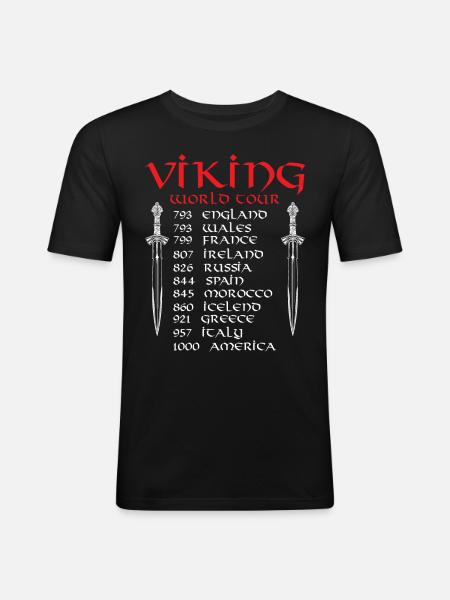 Viking World Tour - Men's Slim Fit T-Shirt - black