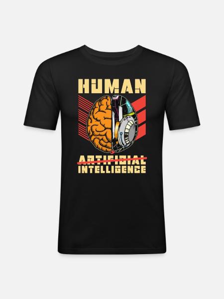 Artificial Intelligence Human Artificial Engineer - Männer Slim Fit T-Shirt - Schwarz