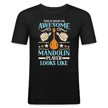 Mandolin This Is What An Awesome Bluegrass Music - Männer Slim Fit T-Shirt - Schwarz - Vorne - Nik (191cm)
