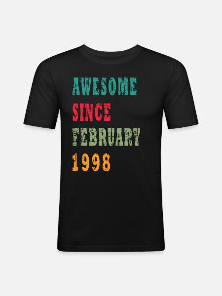 25 Jahre alt, Geburtsspruch - Männer Slim Fit T-Shirt - Schwarz