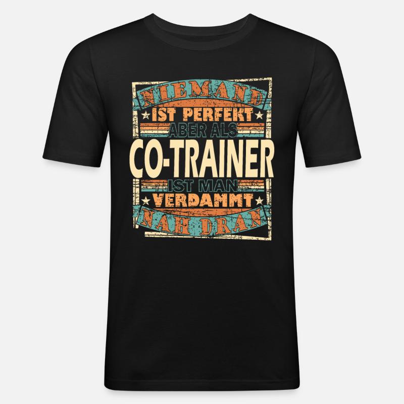Assistenztrainer Co-Trainer Trainer - Männer Slim Fit T-Shirt - Schwarz