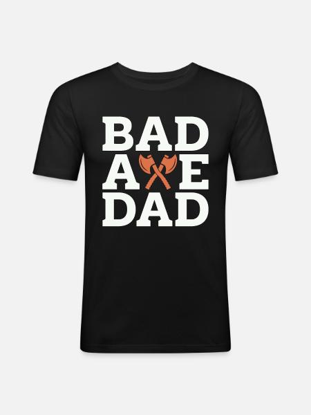 Axe Throwing Bad Axe Dad Hatchet Thrower Bullseye - Men's Slim Fit T-Shirt - black