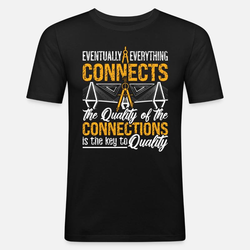 Eventually Everything Connects Builder Architects - Männer Slim Fit T-Shirt - Schwarz