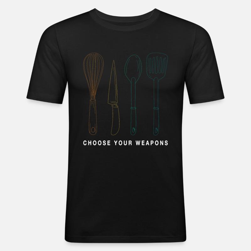 Cook Cooking Saying Joke - Men's Slim Fit T-Shirt - black