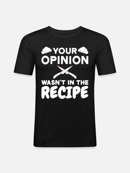 chefkoch koch kochen spruch - Männer Slim Fit T-Shirt - Schwarz