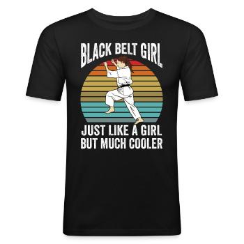 Schwarzer Gürtel Frauen Karate - Männer Slim Fit T-Shirt - Schwarz - Vorne - Nik (191cm)