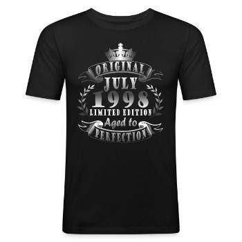 Original juillet 1998 - T-shirt près du corps Homme - noir - Devant - Nik (191cm)