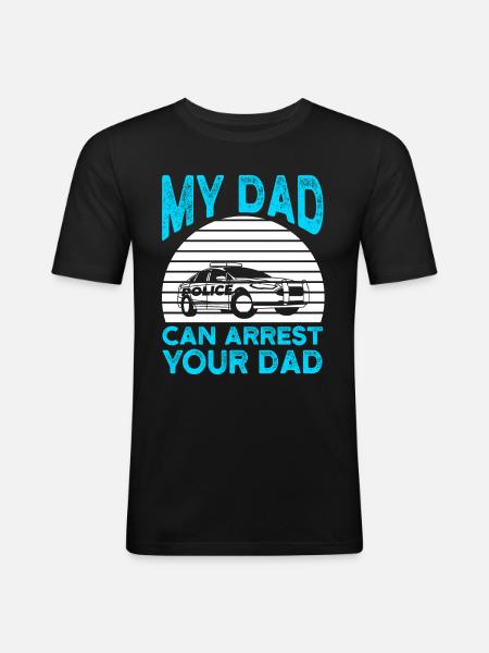Polizei Vater - Männer Slim Fit T-Shirt - Schwarz