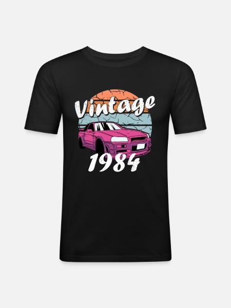 Born in 1984 - Men's Slim Fit T-Shirt - black