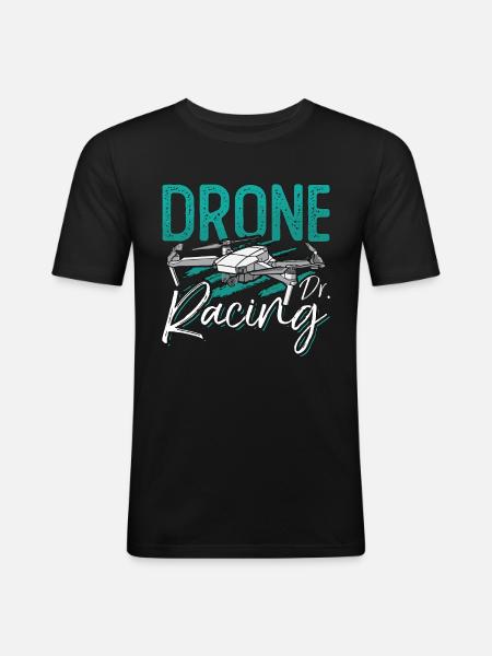 Drone Racing Dr. Fpv Race Drone Race Multicopter - Herre Slim Fit T-Shirt - sort