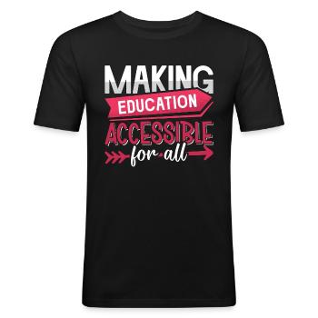 IEP Making Education Accessible Special Education - Men's Slim Fit T-Shirt - black - Front - Nik (191cm)