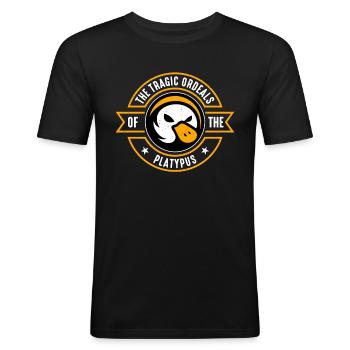 L’ornithorynque : les épreuves tragiques de la faune australienne - T-shirt près du corps Homme - noir - Devant - Nik (191cm)