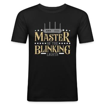 Network Engineer Master Of The Blinking Networking - Men's Slim Fit T-Shirt - black - Front - Nik (191cm)