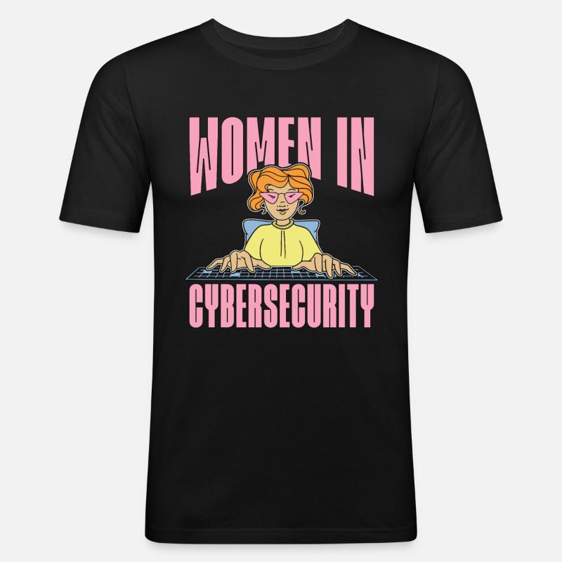Cybersecurity Women In Cybersecurity Programming - Männer Slim Fit T-Shirt - Schwarz