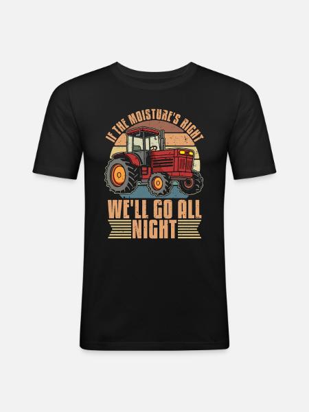 Skördare om fuktens rätt traktorförare - Slim Fit T-shirt herr - svart
