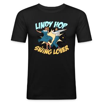 Swing Dance Lindy Hop Swing Music Swing Dancer - Männer Slim Fit T-Shirt - Schwarz - Vorne - Nik (191cm)