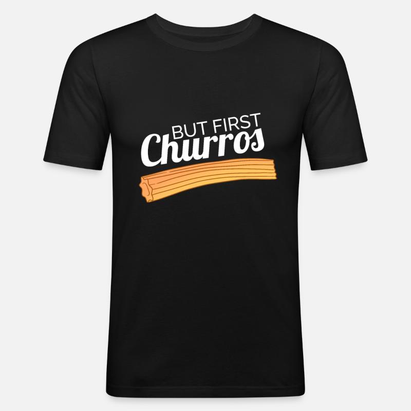 Churro Geschenk Mexico Essen - Männer Slim Fit T-Shirt - Schwarz