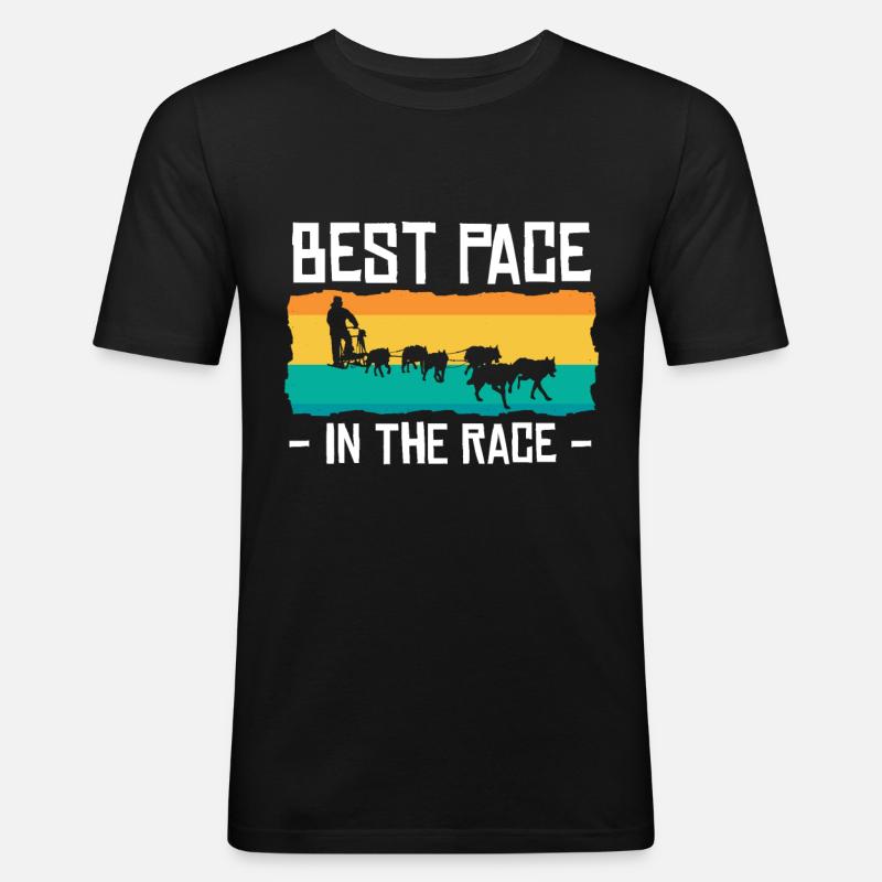 Dog Sledding | Mushing - Männer Slim Fit T-Shirt - Schwarz