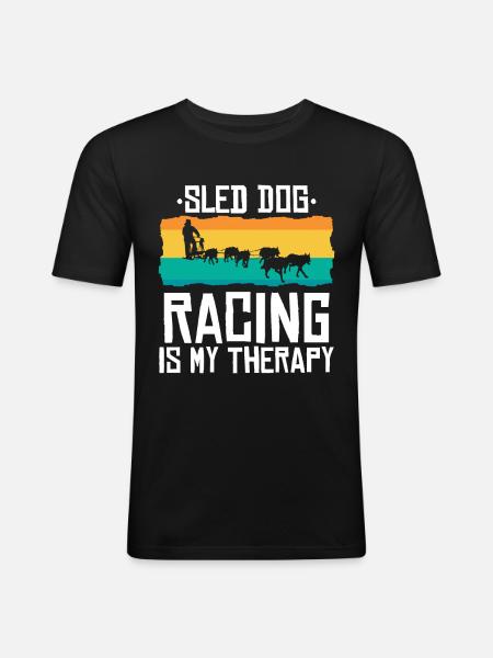 Dog Sledding | Mushing - Männer Slim Fit T-Shirt - Schwarz