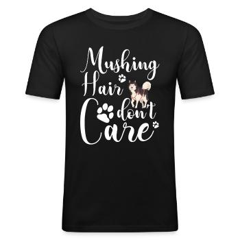 Dog Sledding | Mushing - Men's Slim Fit T-Shirt - black - Front - Nik (191cm)