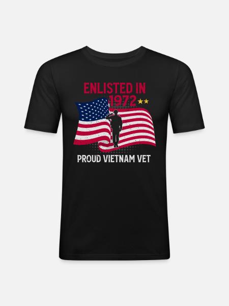 Vietnam Veteran - Men's Slim Fit T-Shirt - black