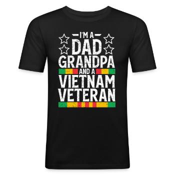 Vietnam Veteran - Men's Slim Fit T-Shirt - black - Front - Nik (191cm)