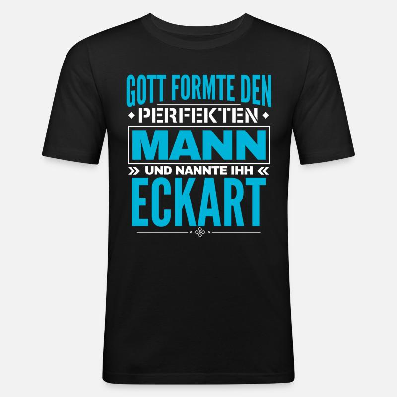 Eckart Name Design - Männer Slim Fit T-Shirt - Schwarz