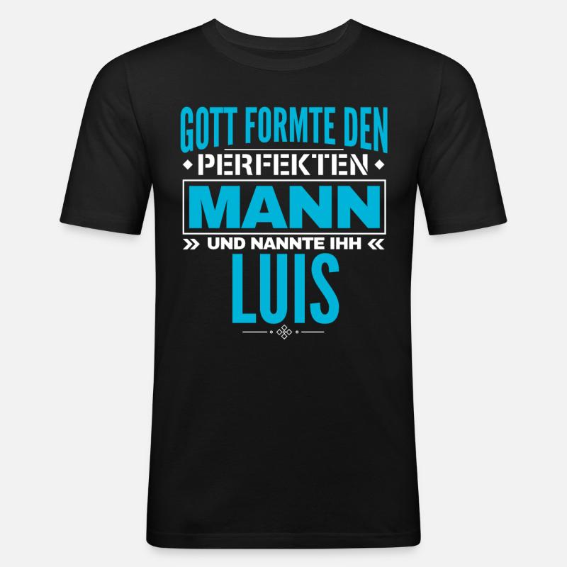 Luis Name Design - Männer Slim Fit T-Shirt - Schwarz