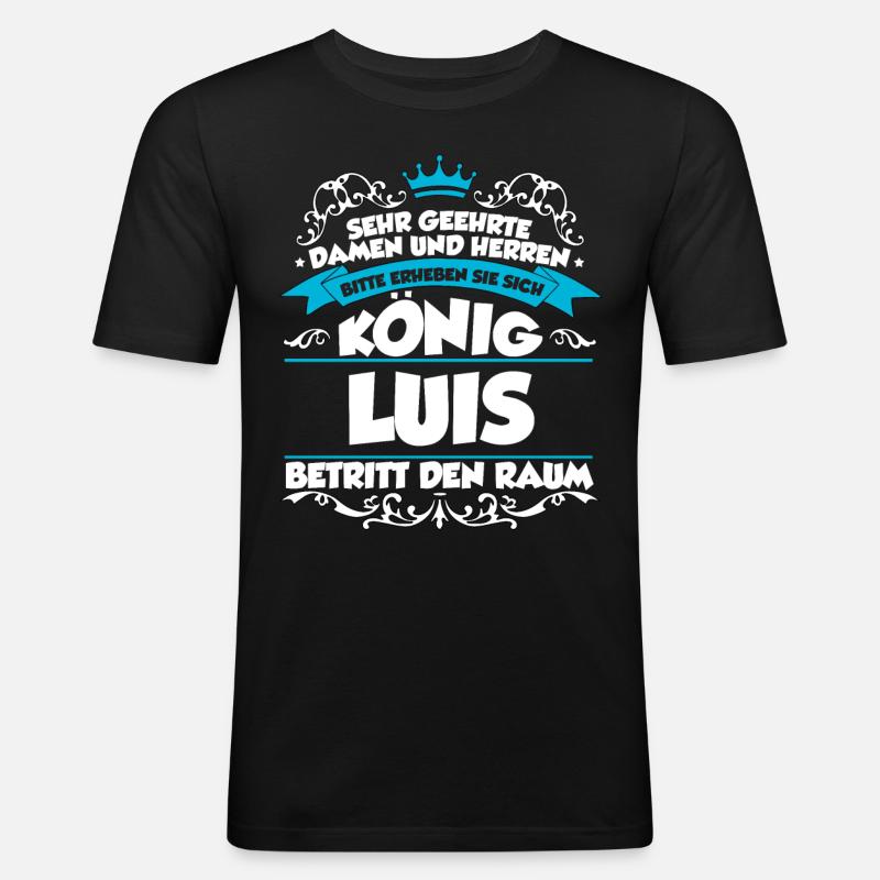 Luis Name Design - Männer Slim Fit T-Shirt - Schwarz