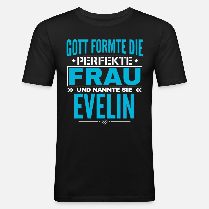 Design del nome Evelin - Maglietta aderente da uomo - nero
