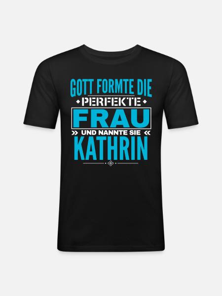 Conception du nom de Kathrin - T-shirt près du corps Homme - noir