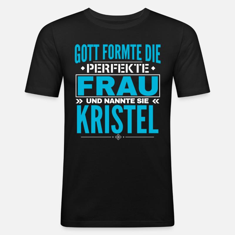 Kristel Name Design - Männer Slim Fit T-Shirt - Schwarz