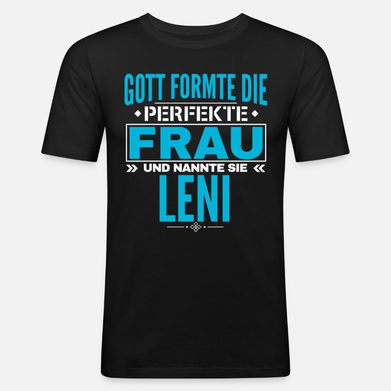 Projekt imienia Leni - Obcisła koszulka męska - czarny