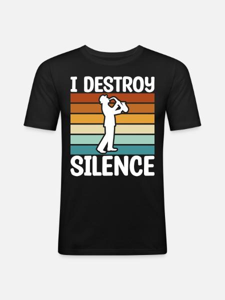 Saxophone funny - Men's Slim Fit T-Shirt - black