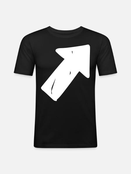 Arrow drawing sketch white - Men's Slim Fit T-Shirt - black