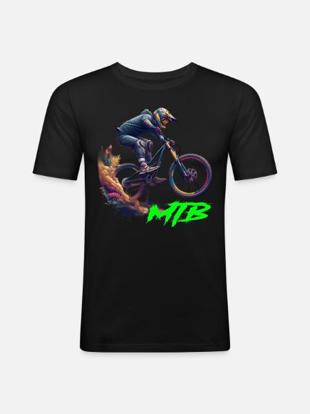 MTB Bike - Men's Slim Fit T-Shirt - black