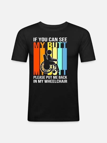 Wheelchair - Men's Slim Fit T-Shirt - black