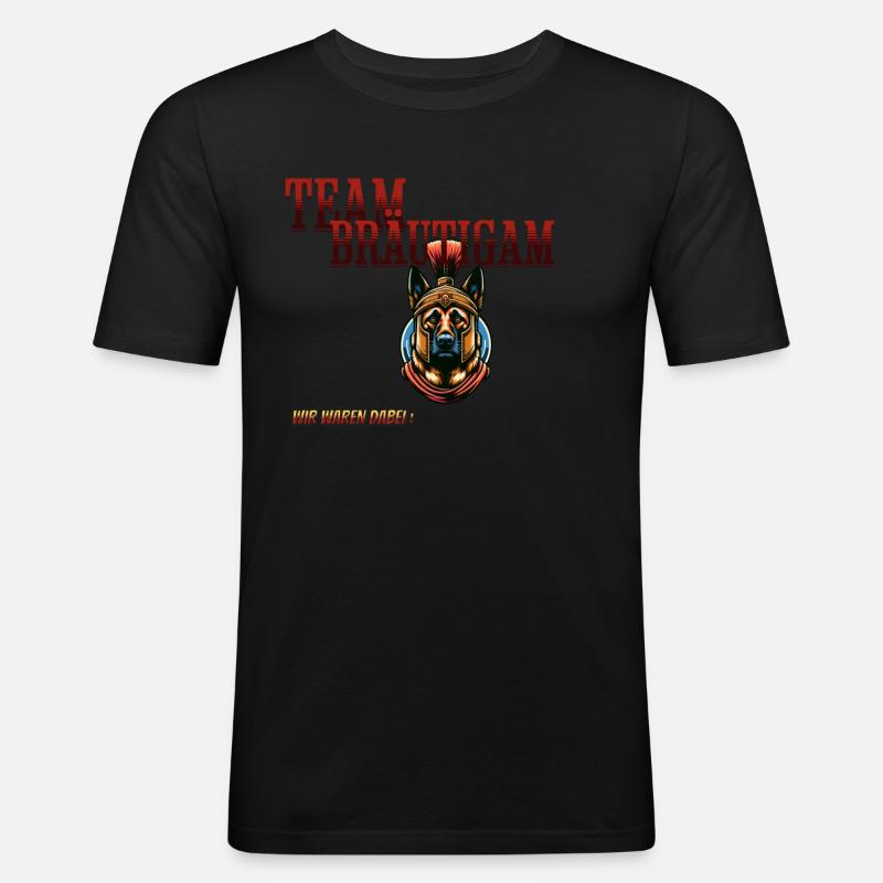 Team Bräutigam - Männer Slim Fit T-Shirt - Schwarz