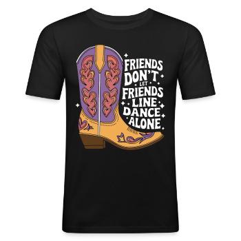 Line Dancing Tanzen Tänzer - Männer Slim Fit T-Shirt - Schwarz - Vorne - Nik (191cm)