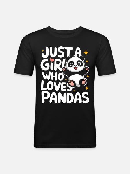 Panda Bear Panda Animal Pandas - Men's Slim Fit T-Shirt - black