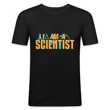 Je suis chercheur - T-shirt près du corps Homme - noir - Devant - Nik (191cm)