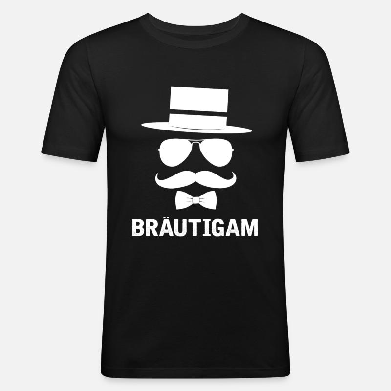 Bräutigam - Männer Slim Fit T-Shirt - Schwarz
