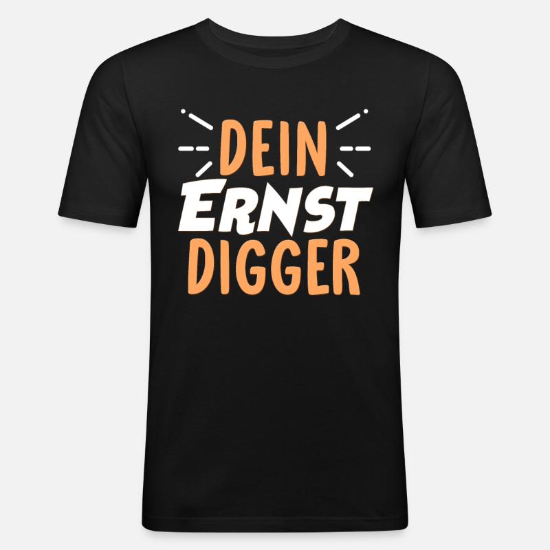 Dein Ernst Sprüche - Männer Slim Fit T-Shirt - Schwarz
