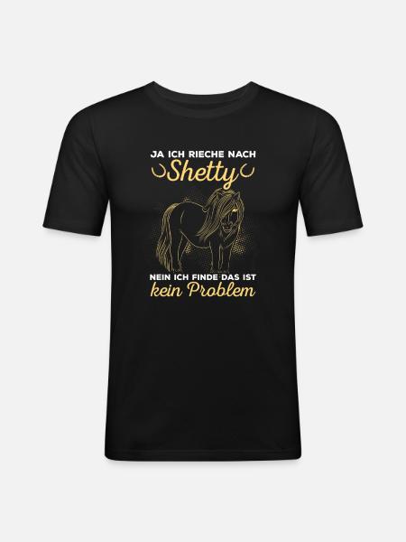 Shetlandpony Shetty Shettypony - Männer Slim Fit T-Shirt - Schwarz