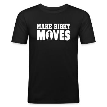 Schach Schachzug Schachspiel Schachbrett Geschenk - Männer Slim Fit T-Shirt - Schwarz - Vorne - Nik (191cm)