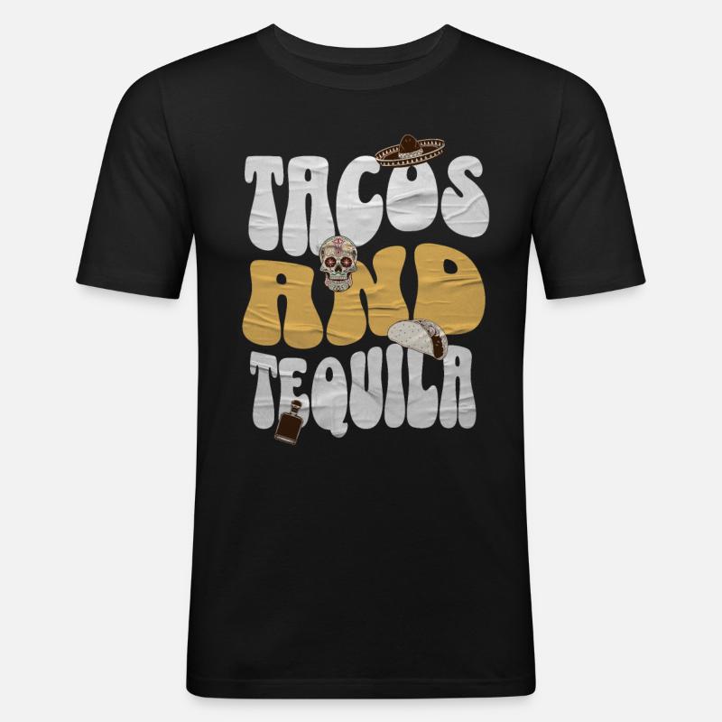 Taco - Männer Slim Fit T-Shirt - Schwarz