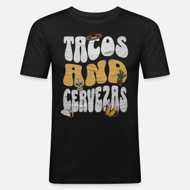 Taco - Männer Slim Fit T-Shirt - Schwarz